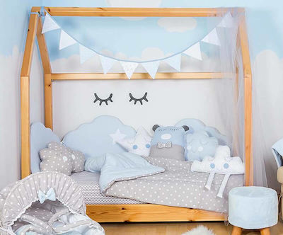 Baby Star Baby Crib Bedding Set Clouds 3pcs Blue