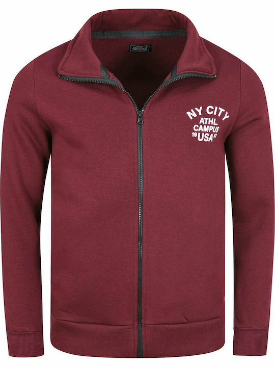 Paco & Co Men's Sweatshirt Jacket Burgundy