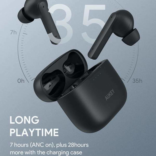 Aukey EP-N5 In ear Bluetooth хендсфри Слушалки с Устойчивост на Пот и Кутийка за Зареждане Черен