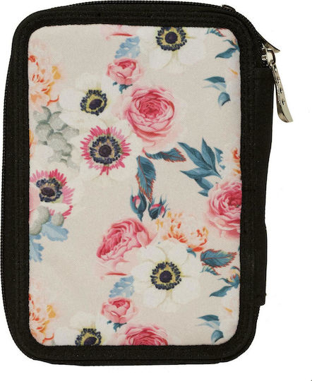 No Fear Pink Floral Κασετίνα Γεμάτη Μαύρη