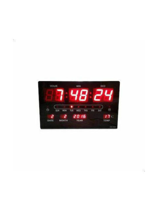Ρολόι Τοίχου Ψηφιακό HB315 Πλαστικό 33x20cm