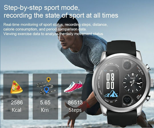 Lemfo T3 Pro Smartwatch με Παλμογράφο (Μαύρο)