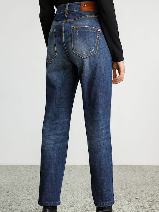 Edward Jeans Clodia Висока талия Дамски дънки със слим кройка WP-D-JNS-W20-013-MEDIUM BLUE DENIM