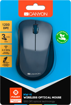 Canyon Wireless Optical Mouse With Pixart Sensor MW-11 Mouse Blue
