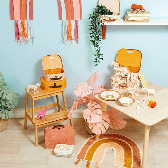 Sass & Belle Kids Cotton Rug Rainbow Rug with Tassels
