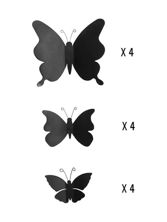 Διακοσμητικό Αυτοκόλλητο Τοίχου Butterflies 3D 12τμχ Ango