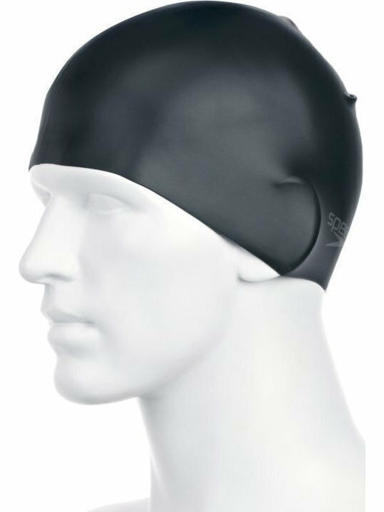 Speedo Plain Moulded Silicone Adults Swimming Cap Black