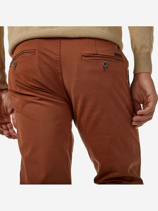 Pantaloni Chino cu Croială Slim Coniac