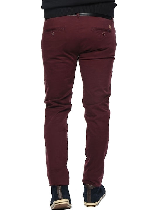 Camaro Trousers Chino Elastic in Regular Fit Burgundy