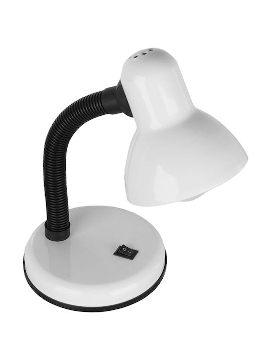 GloboStar Student Bürobeleuchtung mit flexiblem Arm für E27 Lampen 14x32cm in Weiß Farbe