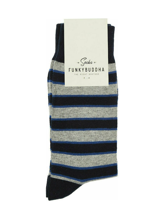 Funky Buddha Men's Patterned Socks Grey / Black