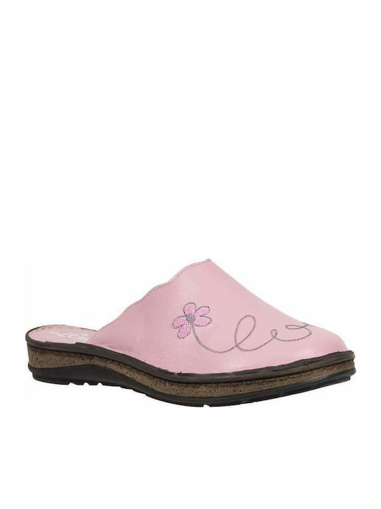 Anatomische Lederne Damen Hausschuhe Rosa