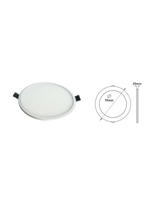Eurolamp Rund Metallisch Einbau Spot mit integriertem LED und Kaltweißes Licht 8W Weiß 95x95cm. 1Stück Eurolamp Rund Metallisch Einbau Spot mit integriertem LED und Kaltweißes Licht 8W Weiß 95x95cm. 1Stück