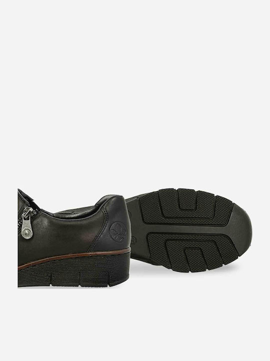 Ανατομικά Γυναικεία Slip-On Δερμάτινα Μαύρα
