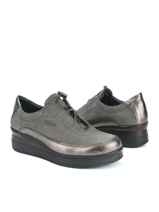Ανατομικά Γυναικεία Slip-On Δερμάτινα Μπεζ