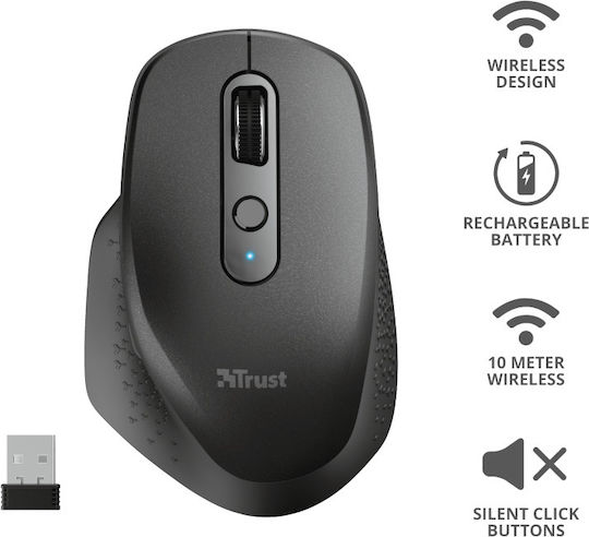 Trust Ozaa Wireless Ergonomic Mouse Black