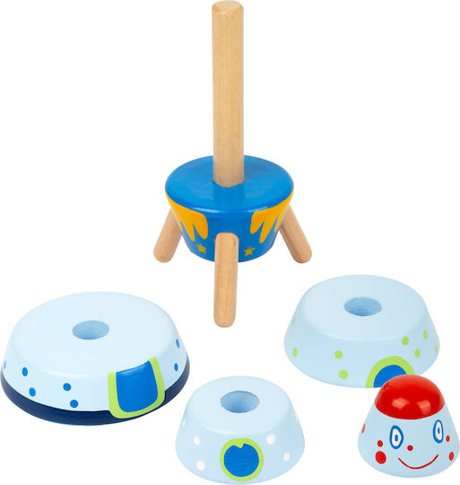 Small Foot Stacking Toy Stacking Pyramid Spaceship made of Wood for 12++ Months
