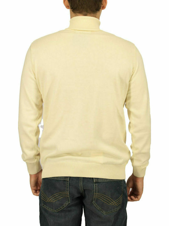 Artisti Italiani Men's Long Sleeve Sweater Turtleneck Beige