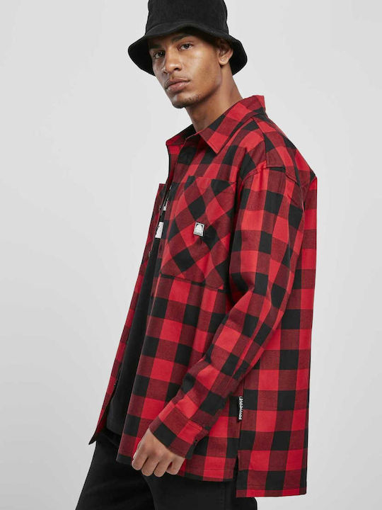 SP029 Long-sleeved Flannel Shirt Checked Red