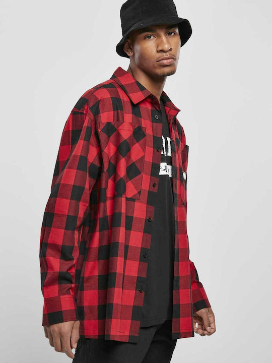 SP029 Long-sleeved Flannel Shirt Checked Red