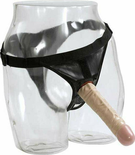 Vac U Lock Harness με Dildo 20cm στο χρώμα του δέρματος