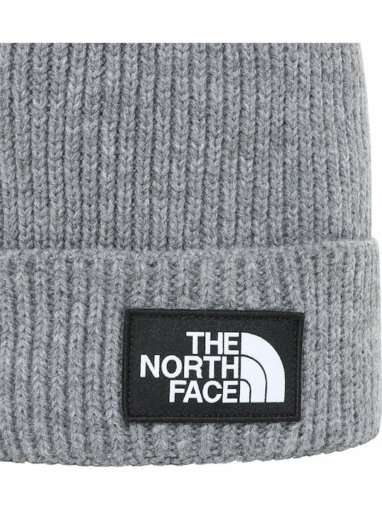 Salty Pom Pom Beanie Masculin Căciulă cu Tricotaj Rib în culoarea Gri