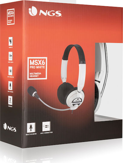 NGS MSX6 Pro На ушите Мултимедийни слушалки с микрофон и връзка 3,5 мм жак в Бял цвят