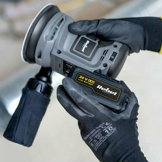 Rebel RB-1059 Solo Battery Powered Eccentric Sander 125mm Battery 20V with Speed Control and with Suction System RB-1059