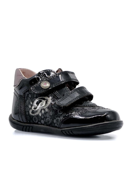 PAPISTAS KIDS BOOTS FOR GIRL BLACK PATENT LEATHER