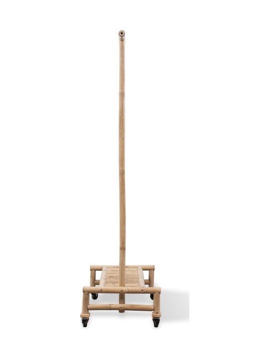 vidaXL Τροχήλατη Κρεμάστρα Δαπέδου από Bamboo Μπεζ 100x40x150cm
