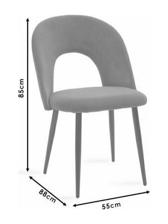 Jonah Dining Room Velvet Chair Grey 55x57x85cm