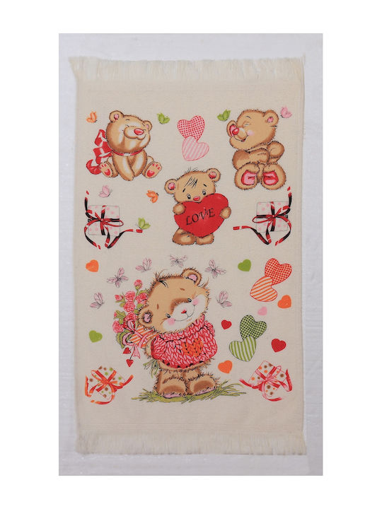 Mc Decor Bear Towel made of 100% Cotton in White Color 40x60cm MCD.KTP.009 1pcs