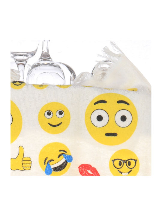 Mc Decor Smile Towel from 100% Cotton in White Color 40x60cm