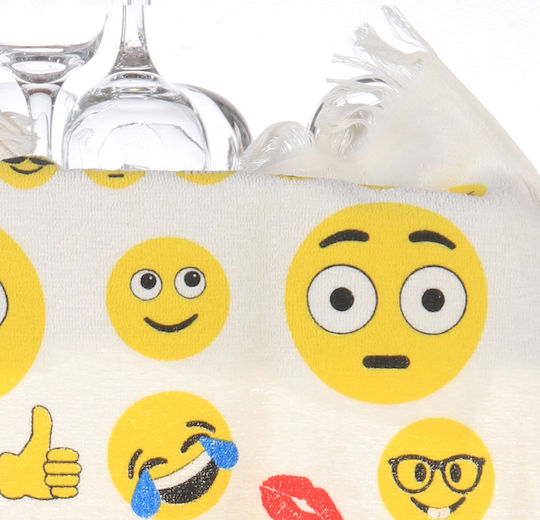Mc Decor Smile Хавлиени кърпи от 100% Памук в Бял Цвят 40x60см