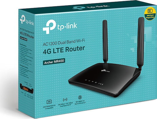 TP-LINK Archer MR400 v4 Ασύρματο 4G Router Wi‑Fi 5 με 3 Θύρες