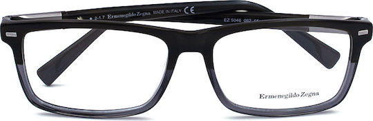 Zegna Men's Acetate Prescription Eyeglass Frame Black EZ5046 062