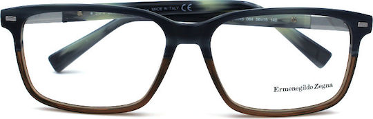 Zegna Men's Acetate Prescription Eyeglass Frame Blue EZ5045 064