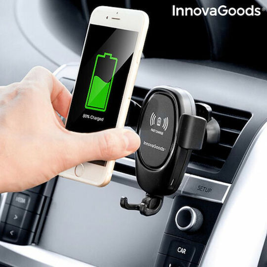 InnovaGoods Auto Handyhalterung mit verstellbaren Haken und Kabelloses Laden Schwarz