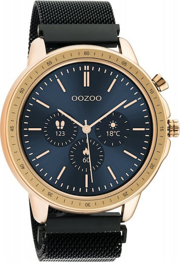 Oozoo Q00308 45mm Smartwatch με Παλμογράφο (Ροζ Χρυσό)