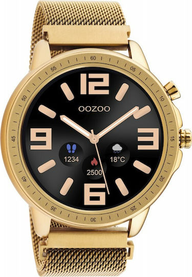 Oozoo Q00307 45mm Smartwatch με Παλμογράφο (Ροζ Χρυσό)