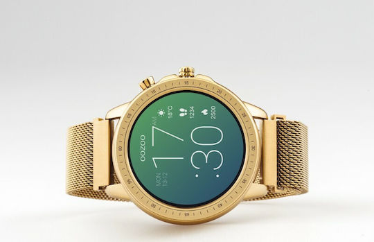 Oozoo Q00307 45mm Smartwatch με Παλμογράφο (Ροζ Χρυσό)