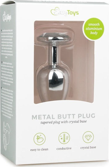 Easytoys Metal Πρωκτική Σφήνα No.1 Silver / Clear 7.2cm