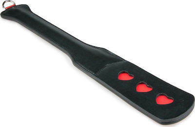 Easytoys Fetish Collection Long Leather Paddle with Heart in Schwarz Farbe ET285BLK