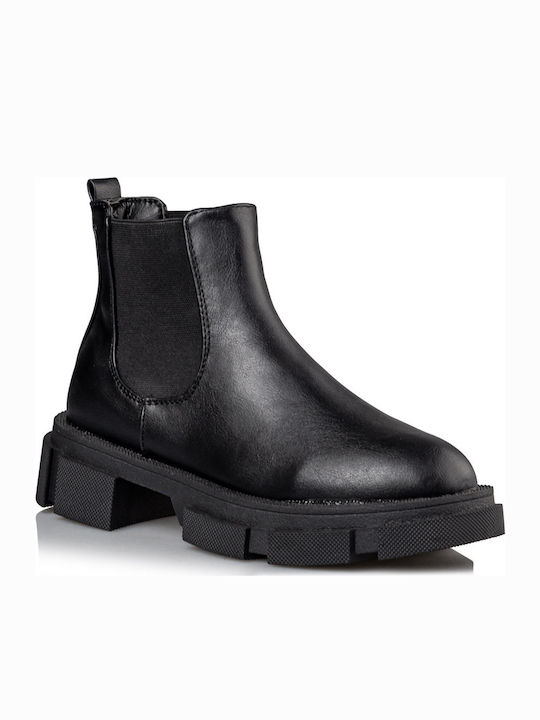 Envie Shoes Leather Women's Chelsea Boots Black