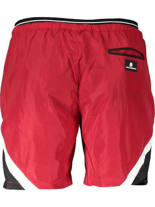 Karl Lagerfeld Herren Badebekleidung Shorts Rot Gestreift