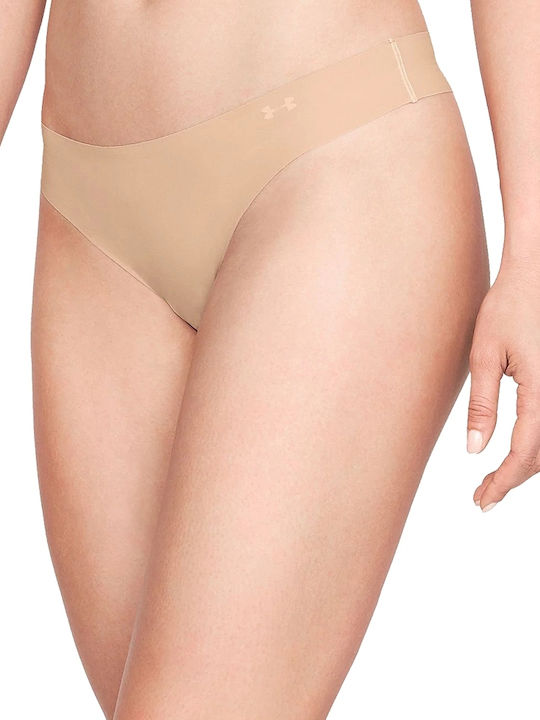 Pure Stretch Damen Zeichenfolge 3Pack Nahtlos Beige