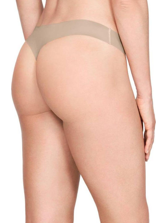 Pure Stretch Damen Zeichenfolge 3Pack Nahtlos Beige