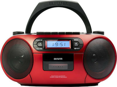 Aiwa Φορητό Ηχοσύστημα BBTC-550 με Bluetooth / CD / MP3 / USB / Κασετόφωνο / Ραδιόφωνο σε Κόκκινο Χρώμα