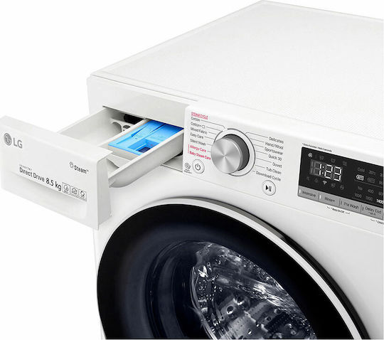 LG Πλυντήριο Ρούχων 8.5kg με Τεχνολογία Ατμού 1200 Στροφών AI DD F2WV5S8S0E
