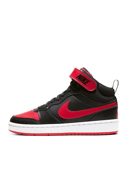 Court Borough Mid 2 Kinder Sportschuhe Basketball mit Schnürsenkeln Schwarz / University Red / Weiß